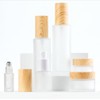 3Pcs 30ml 1oz Matte Glass Pump Lotion Bottles with Wood