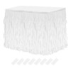 sourcing map 14ft White Tutu Table Skirt, Tulle Curly Willow