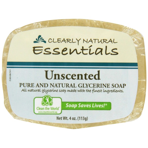 Clearly Natural Glycerine Bar Soap Unscented - 4 oz 4 Pack