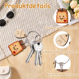 VOYANTE Toast Bread Keyring Set, Key Holder Plastic/Resin Material, Robust and Durable, Versatile Key Pendant for Backpacks & Outdoor Travel, the New Job, for New Beginning