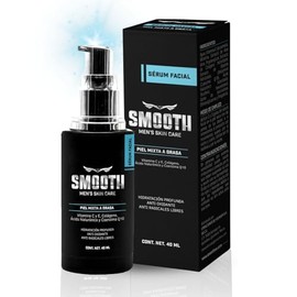 SMOOTH Sérum Anti Arrugas Hombres | Coenzima Q10, Elastina y Vitamina C | Antioxidante, Hidratante, Reduce líneas de Expresión, Disminuye Arrugas y Retrasa Envejecimiento Prematuro | 40 ml Uso Día y Noche