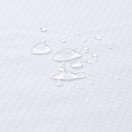 MVSUTA Morgon - Cortina de ducha de tela impermeable con bordado negro, borla blanca, cortinas de ducha de poliéster para baño, 72 pulgadas de ancho x 72 pulgadas de largo