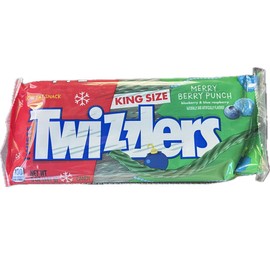 CHR TWIZZLERS Merry Berry Punch Twists (Blueberry & Blue Raspberry Flavors) King Size Bar, 5 oz
