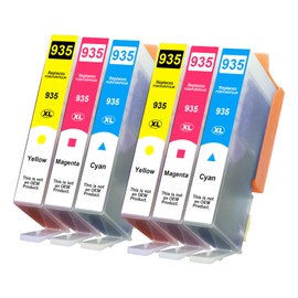 935XL Multipack Printer Cartridges Compatible with HP 934XL 935XL Colour Cartridges (2 Cyan 2 Magenta 2 Yellow) for HP Officejet Pro 6830 6230 6820, Pack of 6