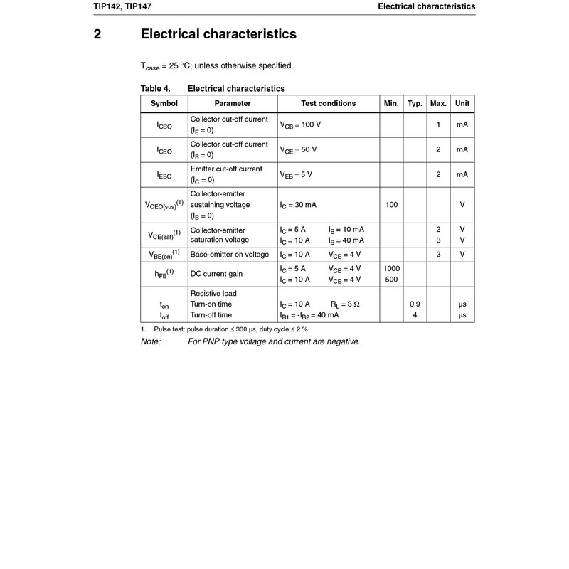 Chanzon TIP142 TO-220 Power PNP Darlington Transistor 10 A Pack