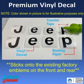 Jeep Front and Rear Emblem Overlay Decal Stickers - 2014-2021 Jeep Grand Cherokee - (Color: Carbon Fiber)