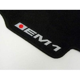 4 Piece Black Floor Mats with EM1 Logo Compatible with Honda Civic SI Hatchback Coupe and Sedan 1996 1997 1998 1999 2000 Fits All EX LX DX CX SI HX