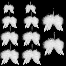 TATAFUN Angel Wings Pendants, Christmas Tree Decoration, Angel Wings Baby Christening Decoration, DIY Crafts (10 Pieces 18 cm, 16 cm, 12 cm, 10 cm, 8 cm)