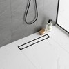 Neodrain 18-Inch Matte Black Linear Shower Drain, 2-in-1 Flat &
