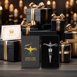 LKKCHER DESIGN Aladdin Magische Lampe Weinstopfen, Weingeschenke für Männer Frauen Liebhaber, Flaschenverschlüsse für Wein Champagner, Geburtstagsgeschenke, Weinretter Weinzubehör