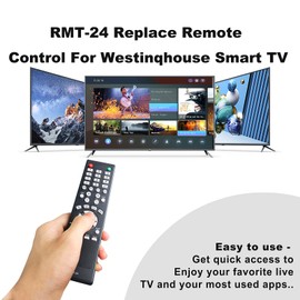RMT-24 Remote Control For Westinghouse TV Remote Replacement - No Programming Needed Direct Use, Effortless Control For Various Westinghouse TV Models DW39F1Y1 DW46F1Y2 DWM32H1Y1 DWM40F1A1 DWM48F1Y1-C