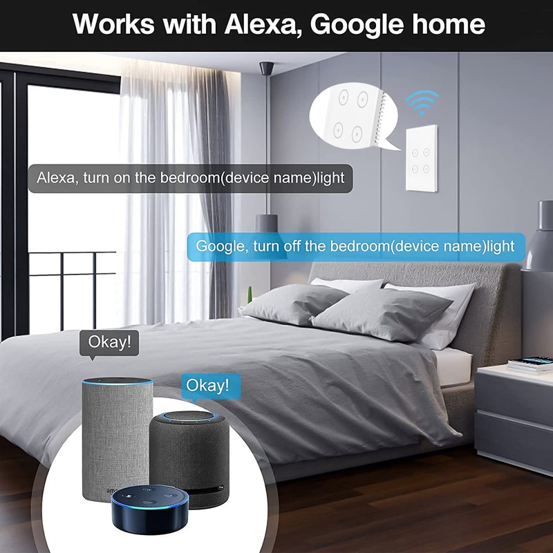 ZigBee Smart Lichtschalter, Sprachsteuerung funktioniert mit Alexa und Google Home,