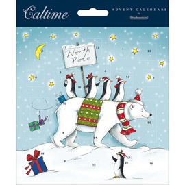 Polar Bear and Penguins Christmas Advent Calendar Card