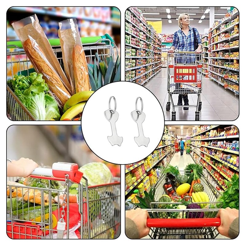 2 Set Stainless Steel Shopping Trolley Releaser Key - Removable