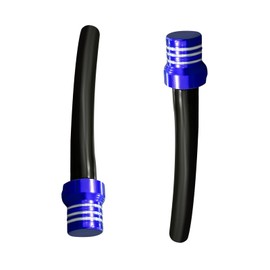 povtii 2PCS Motorcycle Breather Hose Gas Fuel Tank Cap, Aluminum One Way Tank Valve Vent Hose Tube, Universal Motorcycle Accessories for ATV Dirt Pit Quad CRF YZF RMZ KLX DRZ (Blue)