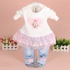 Yao Baby Girls Denim Clothing Sets 3 Pieces Sets T