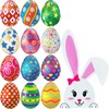 13 Pieces Easter Magnet Cute Egg Rabbit Reflective Magnetic Sticker