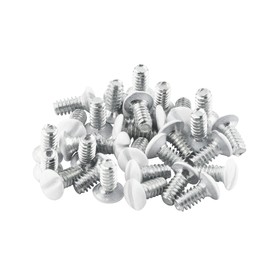 HANLATO 30 Pcs Wall Plate Screws 3/8 inch Long 6-32 Thread White Wall Plate Screws Outlet Cover Screws Switch Plate Screws Light Plate Screws Metal Panels Screws for Wall Light Switch Panels