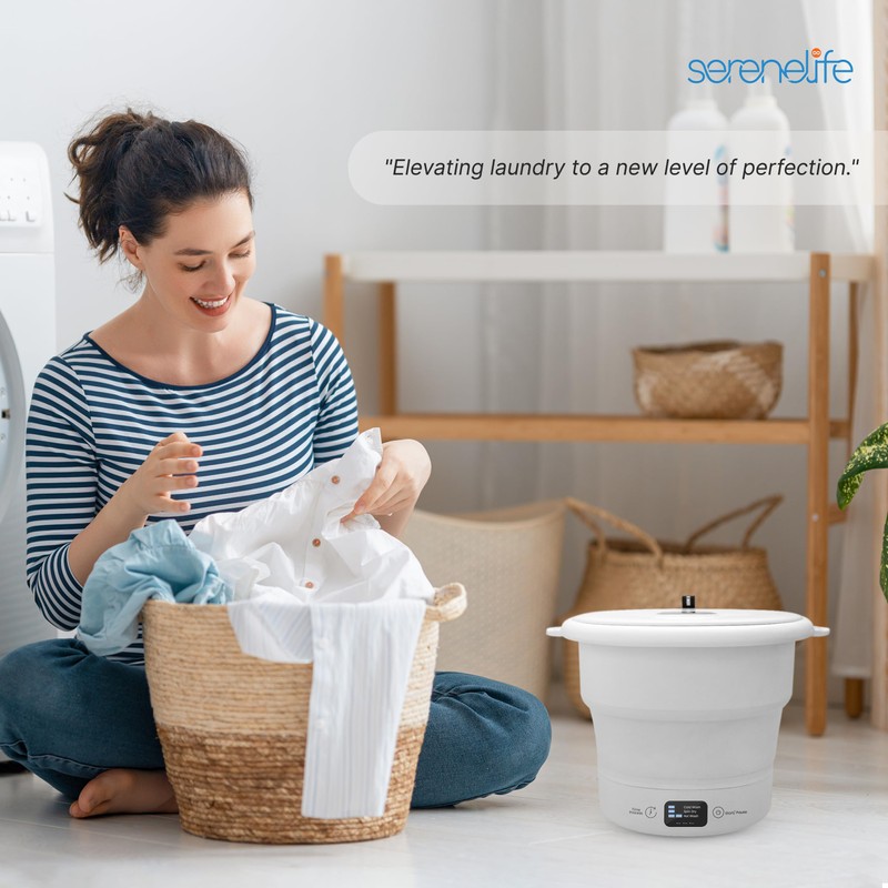 SereneLife PUCWM44.5 Portable Mini Washing Machine Bucket Washer for Clothes