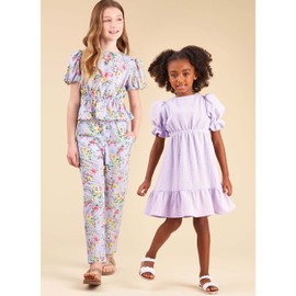 New Look UN6739A Children's and Girls' Dress, Top and Pants Sewing Pattern Packet, Design Code N6739, Sizes 3-4-5-6-7-8-10-12-14