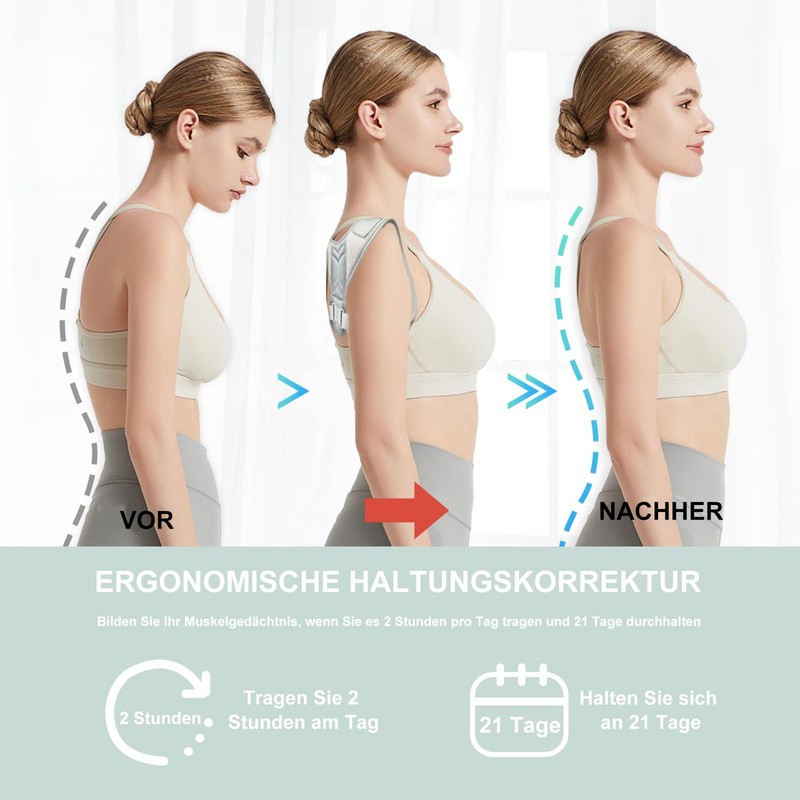 DAILIENFUS Posture Corrector Back Straightener for Men Women Breathable Posture