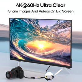 woednx Mini HDMI to HDMI Adapter, 4K @ 60Hz, 1080P, UHD, 3D, HDR, ARC, Compatible with Nikon D7100, Canon EOS RP/R, Raspberry Pi Zero/Zero W and Much More