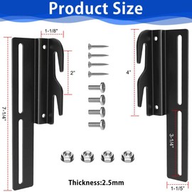 4pcs Black Bolt on to Hook on 711 Bed Frame Conversion Brackets On Headboard Adapter Brackets, AdjustableBed Rail Hook Plate Adapter Headboard AttachmentKit for Attach Bed Rail to Headboard Black