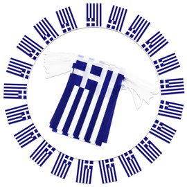 Greece String Flag Pennant Banner - 38 Flags, 42 Feet Small Mini Greek Flags Bunting Banner for Country Decoration, School, Party, Sports Events