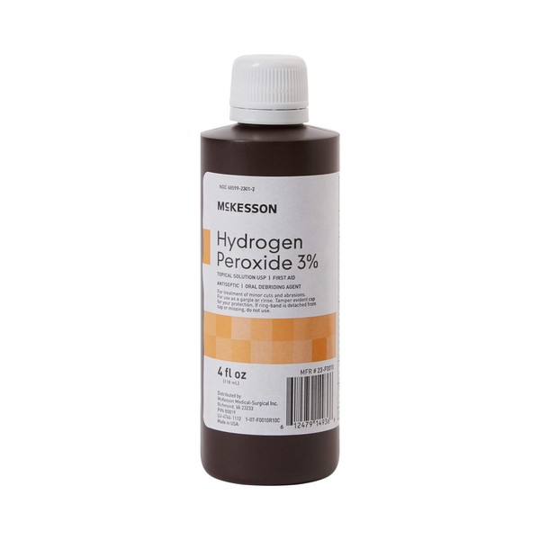 McKesson Antiseptic Hydrogen Peroxide 3% Strength 4oz Bottle (24 Bottles)