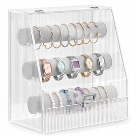 Acrylic Bracelet Holder, 3 Tier Velvet Rod Organizers and Storage