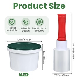 Qualirey 6 Pack Tree Banding Insect Barrier Kit 15oz Tree Glue Traps & 2 Roll Plastic Tree Wrap, Lanternfly & Fly & Ant Traps, Outdoor Adhesive Crawling Insect Trap for Trees Plants Fruit