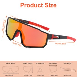 Fast Glasses Bicycle Sunglasses Men's Polarised Cycling Glasses Women's Sports Glasses UV400 Protective Glasses Running Glasses Windproof Cycling Glasses for Cycling Driving Running Golf Ski