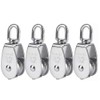 POFET 4 Pieces Single Pulley Block, 304 Stainless Steel, Lifting