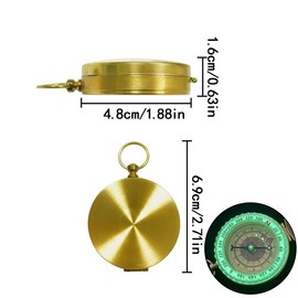 HAIKING Metal Pocket Compass, 2 Pcs Camping Survival Compass for Hiking, Hunting, Climbing (Gold)