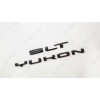 GMC 2PCS Matte Black Rear Yukon SLT Letters Emblem Fit