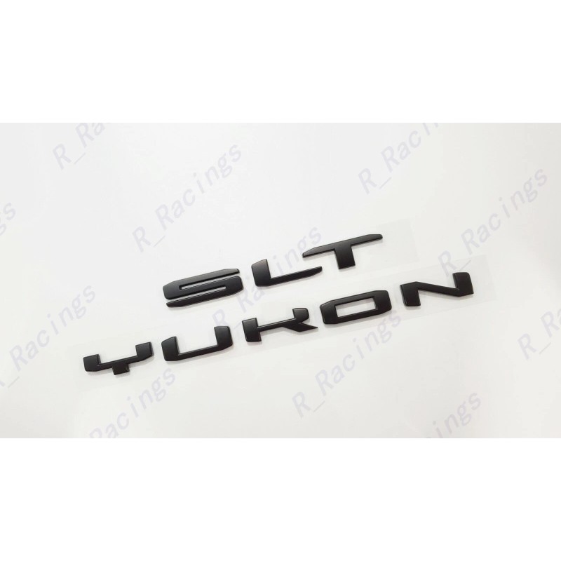 GMC 2PCS Matte Black Rear Yukon SLT Letters Emblem Fit