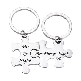 2 PCS Puzzles Set Keyring Couple Lovers Valentine's Birthday Christmas Gifts Keyring Present for Him Her Couples Anniversary Keyring Boyfriend Girlfriend keychain Gifts for Husband Wife