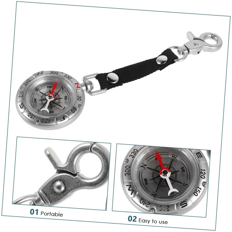 BESPORTBLE Compass Keychain Hunting Handheld Camping Outdoor Compass Pocket Engraved