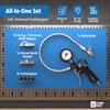Tyre Inflator with Pressure Gauge [Includes Adapter & Replacement Caps]