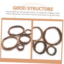 LIFKOME 2pcs Vine Garland Circle Grapevine Wreath Rattan Wreath Form Christmas Wreath Making Hoop Font Door Hanger Wreath for Home Farmhouse Xmas Party Favors