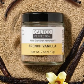 French Vanilla Flavored Gourmet Finishing Salt - Fine Salt Flakes – Natural Flavored Sea Salt - 2.5 Ounces