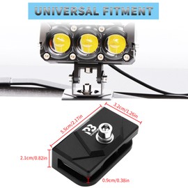 PLUSBEAM Ditch Light Brackets, 2PCS Hood Mount Light Brackets Universal Adjustable Aluminum Alloy Pillar Hood Led Work Light Pods Mount Bracket Kit for Truck SUV Cars, No Need Drilling