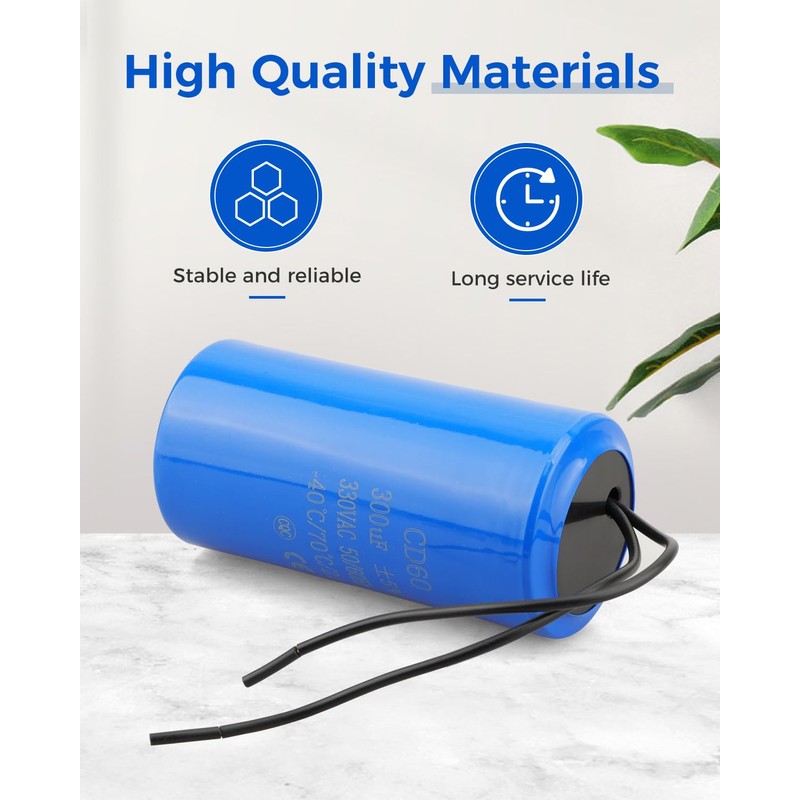 CD60 Motor Start Capacitor 300 uF/MFD 330VAC Fit for Electric