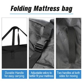 Jungda 4" Queen Folding Mattress Storage Bags,Trifold Memory Foam Mattress Case,Portable Carrying Bag for 4" Queen Size Tri Fold Mattress