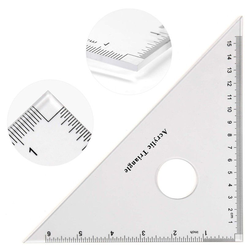 Coopay Large Triangle Ruler Set Square, 30/60 and 45/90 Degrees,