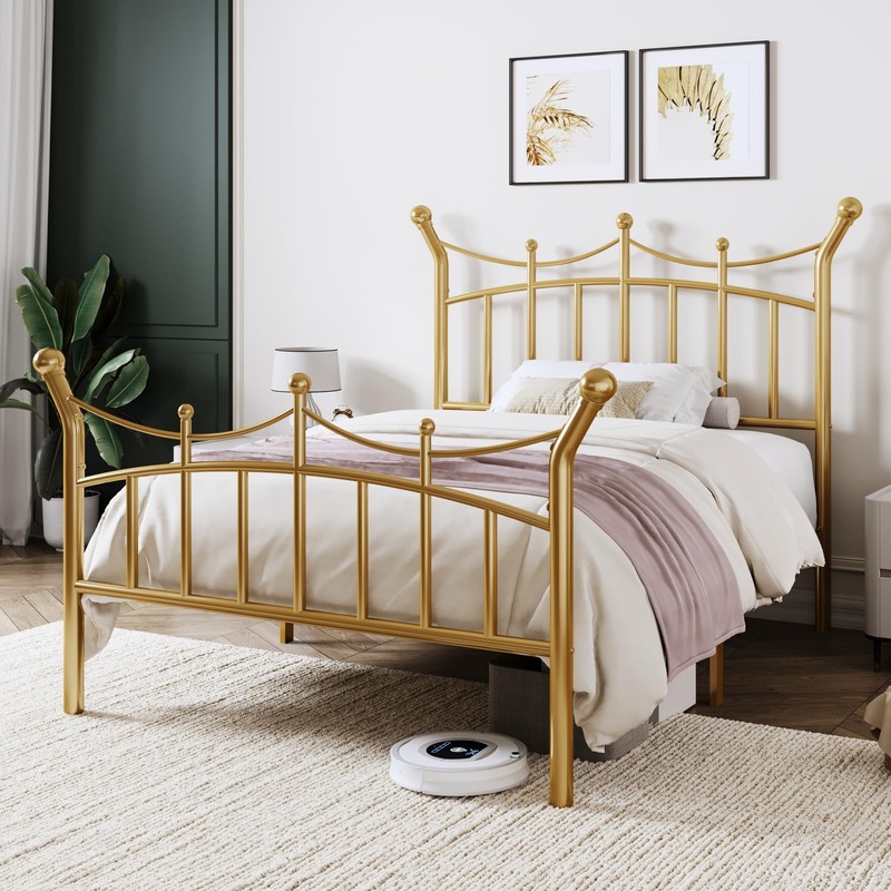 Allewie 14 Inches Twin Size Metal Platform Bed Frame with