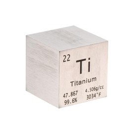 PATIKIL 1 Inch Titanium Cube Metal Element High Density Block Pure Periodic Magnesium Block for Element Collections Teacher Lab Scientific Experiment, 25.4 mm