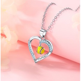 STHSPHOO Softball Necklace Gifts for Teens Girls - Softball Birthstone Jewelry Sport Accessories Birthday Gifts for Lovers Team Little Girls Women Coach Player Things Items March