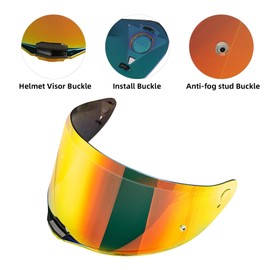 Helmet Visor Shield For VECTOR II For Citation II Full Face Motorcycle Helmet Accessories Replacement(Chrome Red)