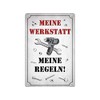 Blechwarenfabrik Braunschweig PC300/459 Cult Sign My Workshop, My Rules Made of Sheet Metal, Multi-Colour, Dimensions: 20 cm x 30 cm